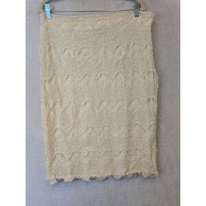 Jody California Women's Size XL Cream Scalloped Lace Pencil Skirt Made in USA